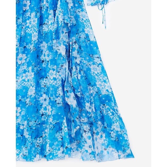 💕THE KOOPLES💕 Long Dress ~ Blue Floral Print Size 3 = EU 40 Large - Picture 9 of 16